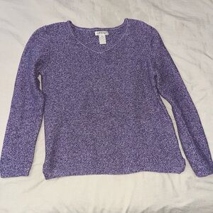 Orvis Purple Marled Crewneck Sweater